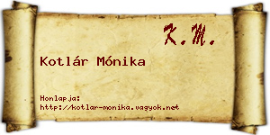 Kotlár Mónika névjegykártya